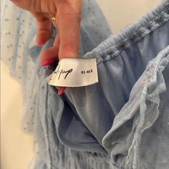 Petal & Pup Blue Ruffled Tiered Maxi Dress - Picture 3 of 4